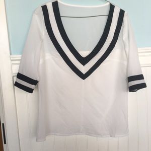 Brand new. Never worn. Sheer top